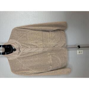Pink By Victoria's Secret Beige Button-Up Fleece Jacket for Women Size Medium